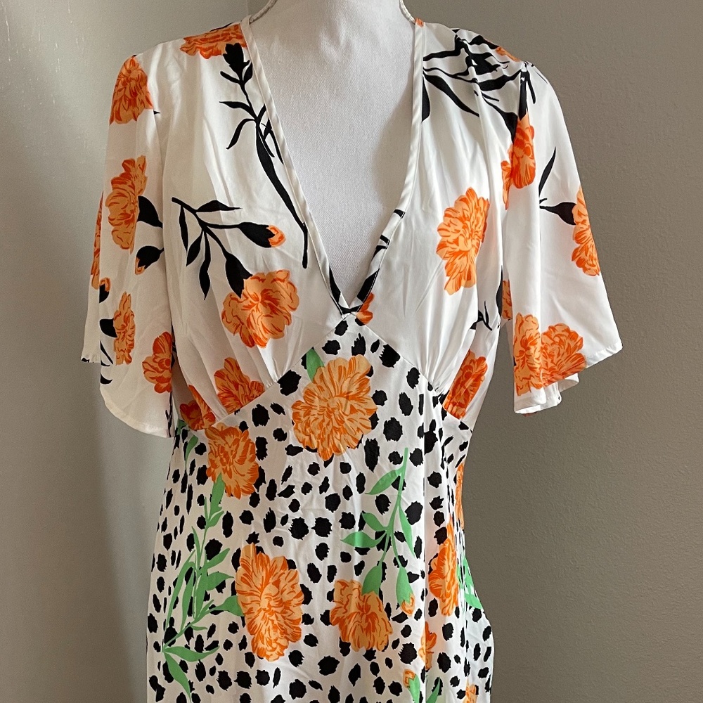 Women’s animal print spring summer dress white